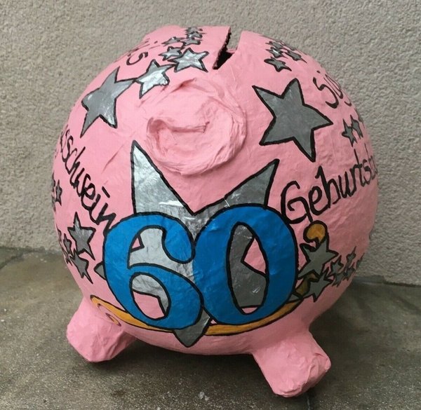 Sparschwein XXL Geburtstagsschwein Geldgeschenk 60. Geburtstag Kartenbox Box