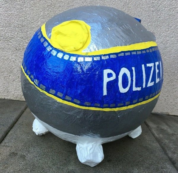 Sparschwein XXL Polizei Wachsau Geldgeschenk Polizist Kartenbox Kuvertbox