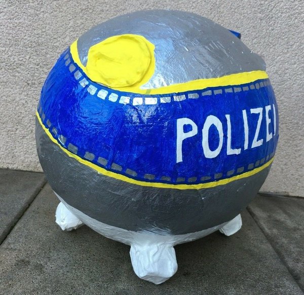 Sparschwein XXL Polizei Wachsau Geldgeschenk Polizist Kartenbox Kuvertbox