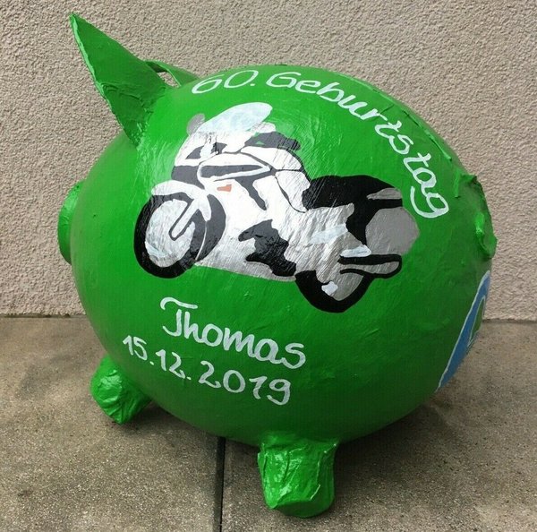 Sparschwein XXL Schwein Motiv: Motorrad FJR 1300 Geldgeschenk Kartenbox Briefbox