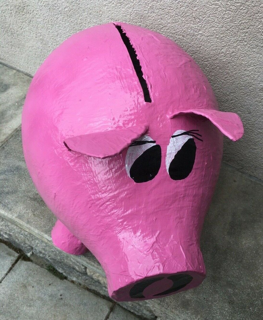 Spardose Sparschwein Riesengroß  Bauch-Umfang 120 cm  Kartenbox Umschläge pink 