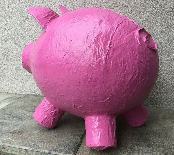 Sparschwein XXXL Riesengroß Bauch-Umfang 120 cm Kartenbox Umschläge pink