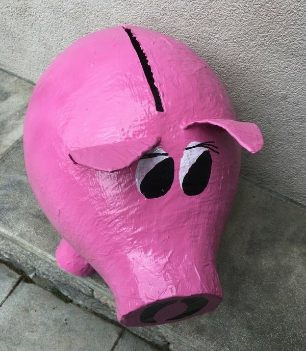 Sparschwein XXXL Riesengroß Bauch-Umfang 120 cm Kartenbox Umschläge pink