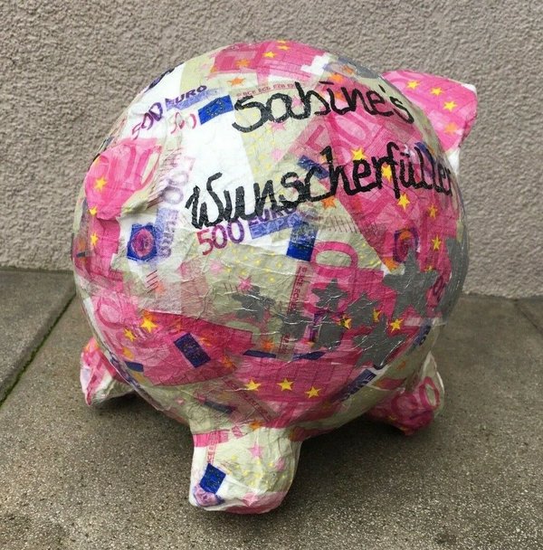 Sparschwein 2021 Glücksschwein Geldgeschenk Geschenke Box 500 € Motiv Wunscherfüller