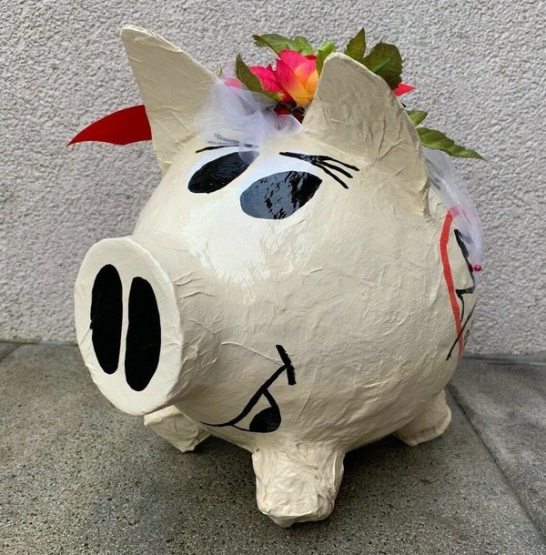 Sparschwein Geldgeschenk zur Hochzeit Hochzeitsschwein personalisiert Brautpaar