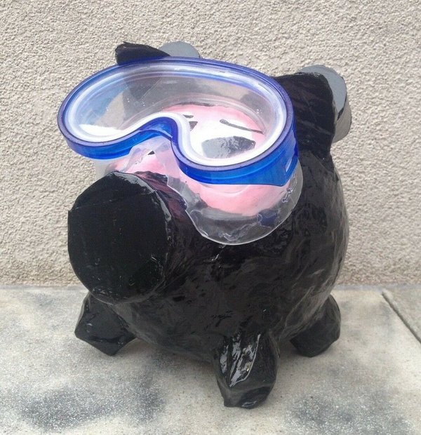 Sparschwein Kohle zum Abtauchen Tauchschwein Geldgeschenk Geburtstag handmade