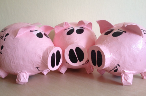 3x Sparschweine XXL Spendenschweine Los Boxen Kartenboxen Spenden sammeln