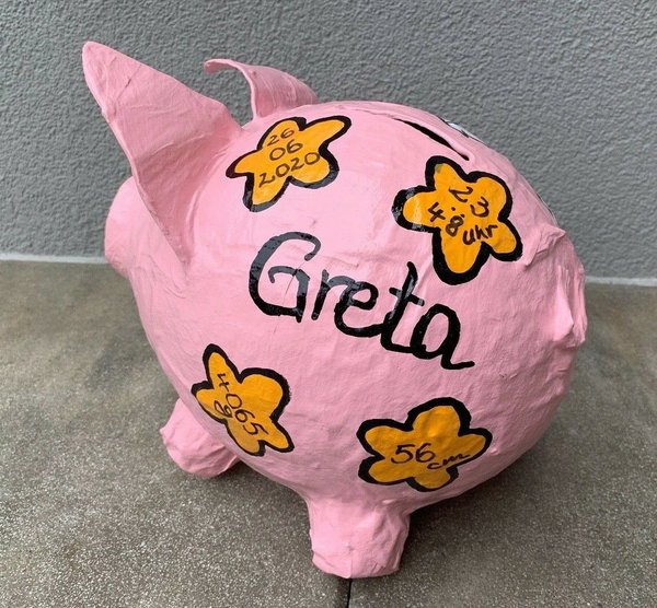 Sparschwein Greta Geschenk Geburt Taufe Geldgeschenk Geldgeschenke Box Schwein
