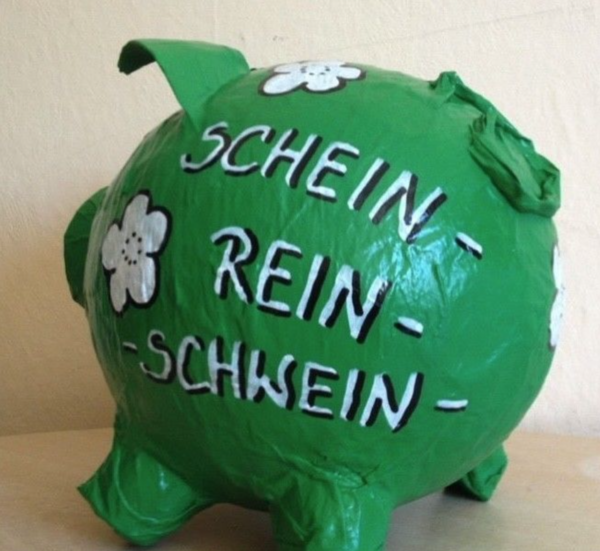 Sparschwein Schein Rein Schwein Geschenk Geldgeschenk Geschenke Box handmade Unikat