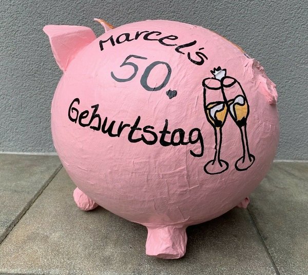 Sparschwein XXL 50 Geburtstag Geschenk Geldgeschenk Kartenbox Geldgeschenke Box 50 € Scheine