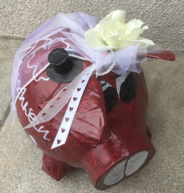 Sparschwein Hochzeitsschwein Geldgeschenk zur Hochzeit Geschenke Box Bordeaux
