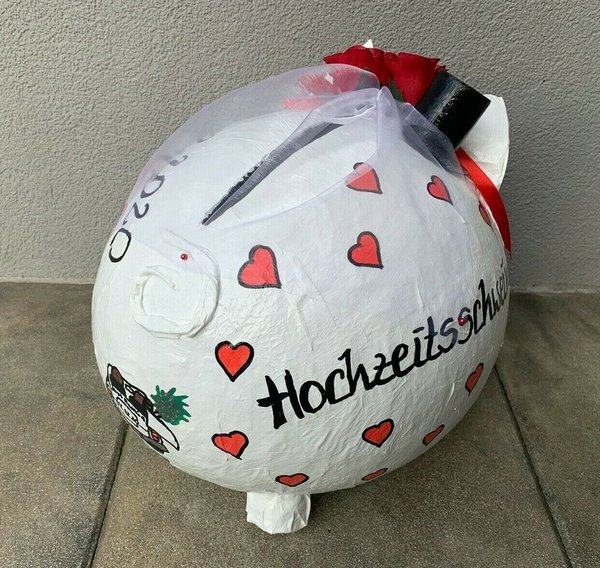 Sparschwein XXL Hochzeitsschwein Geldgeschenk Briefbox Kartenbox Box für Geld Hochzeitsauto