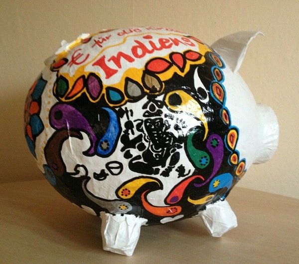 Sparschwein XXL Indien Spendenschwein indische Sau Geldgeschenk Kartenbox Geschenke Box