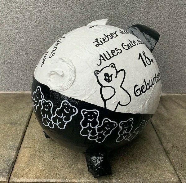 Sparschwein XXL Gummibären Geschenk 18 Geburtstag Geldgeschenk Kartenbox Handmade