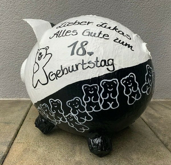 Sparschwein XXL Gummibären Geschenk 18 Geburtstag Geldgeschenk Kartenbox Handmade
