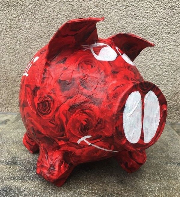Sparschwein Geldgeschenk Hochzeit Valentinstag Muttertag Vatertag Rote Rosen