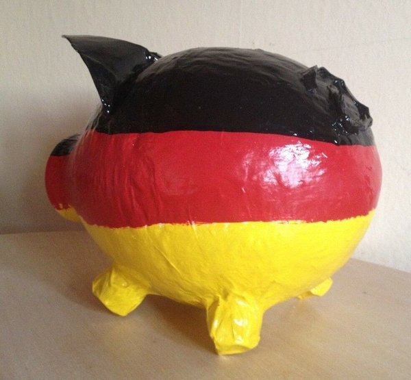 Sparschwein XXL Flagge Deutschland Geldgeschenk Kartenbox Glücksschwein