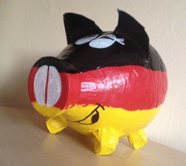 Sparschwein XXL Flagge Deutschland Geldgeschenk Kartenbox Glücksschwein