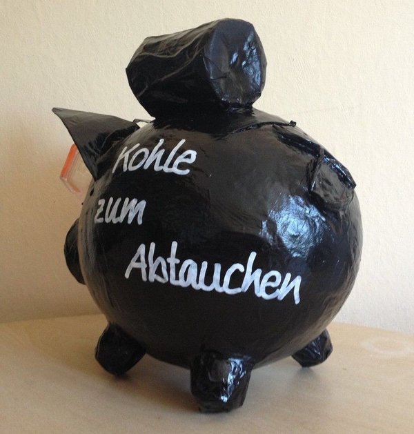 Sparschwein XXL Kohle zum Abtauchen Tauchschwein Geldgeschenk Geburtstag Kartenbox
