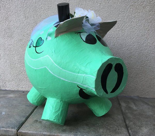 Sparschwein XXXL Minze Hochzeitsschwein Kartenbox Geschenke Box Geldgeschenk zur Hochzeit