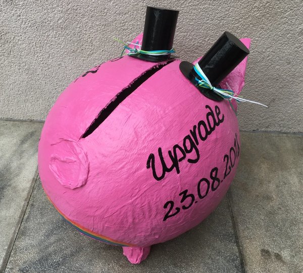 Sparschwein XXL Hochzeitsschwein pink Bräutigam & Bräutigam Upgrade Geldgeschenk Kartenbox