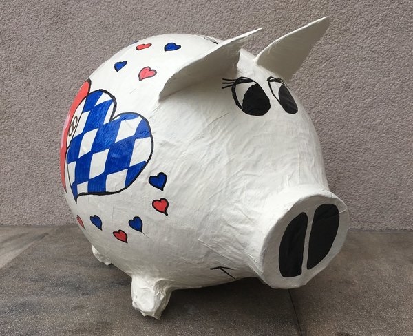 Sparschwein XXL Hochzeitsschwein Bayern / Schweiz Geldgeschenk zur Hochzeit Kartenbox