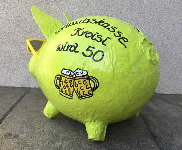 Sparschwein XXL Motiv: Bierkrüge Geldgeschenk Urlaubskasse Kartenbox Geburtstag