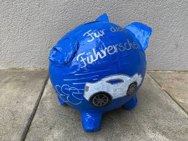 Sparschwein Geldgeschenk zum 18. Geburtstag Führerschein Geschenkidee