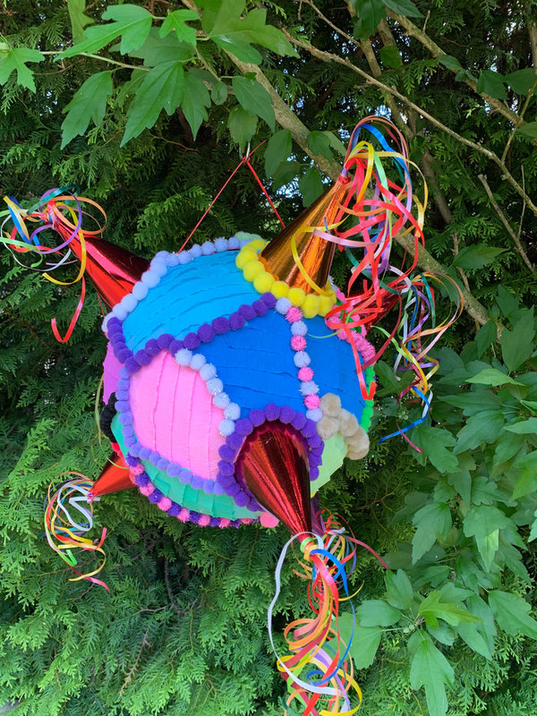 Klassische Mexikanische Piñata Schlagpinata Mexiko bunt mit 7 Spitzen Partyspass